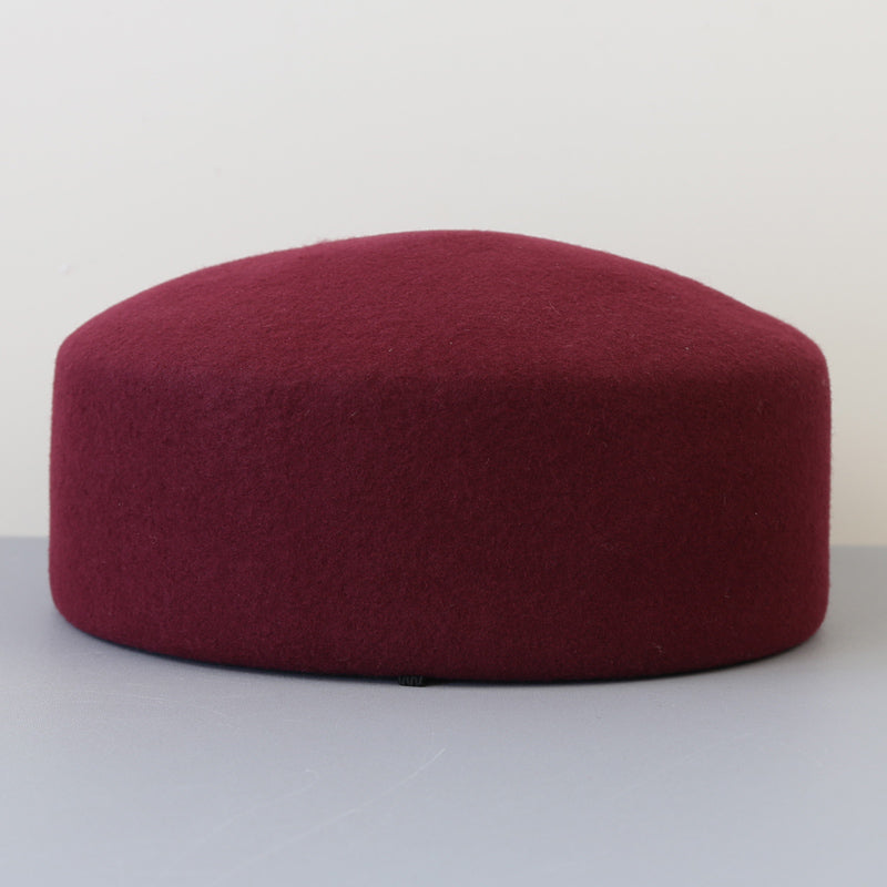 Vintage Hard Top Flat Fedoras Hats Wool Felt Berets Wine Red Cap - Tophatter Daily Deals