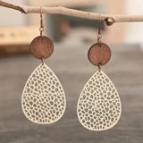 Vintage Hollow Leaf Shape PU Leather Earrings Earrings - Tophatter Daily Deals