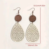 Vintage Hollow Leaf Shape PU Leather Earrings Earrings - Tophatter Daily Deals