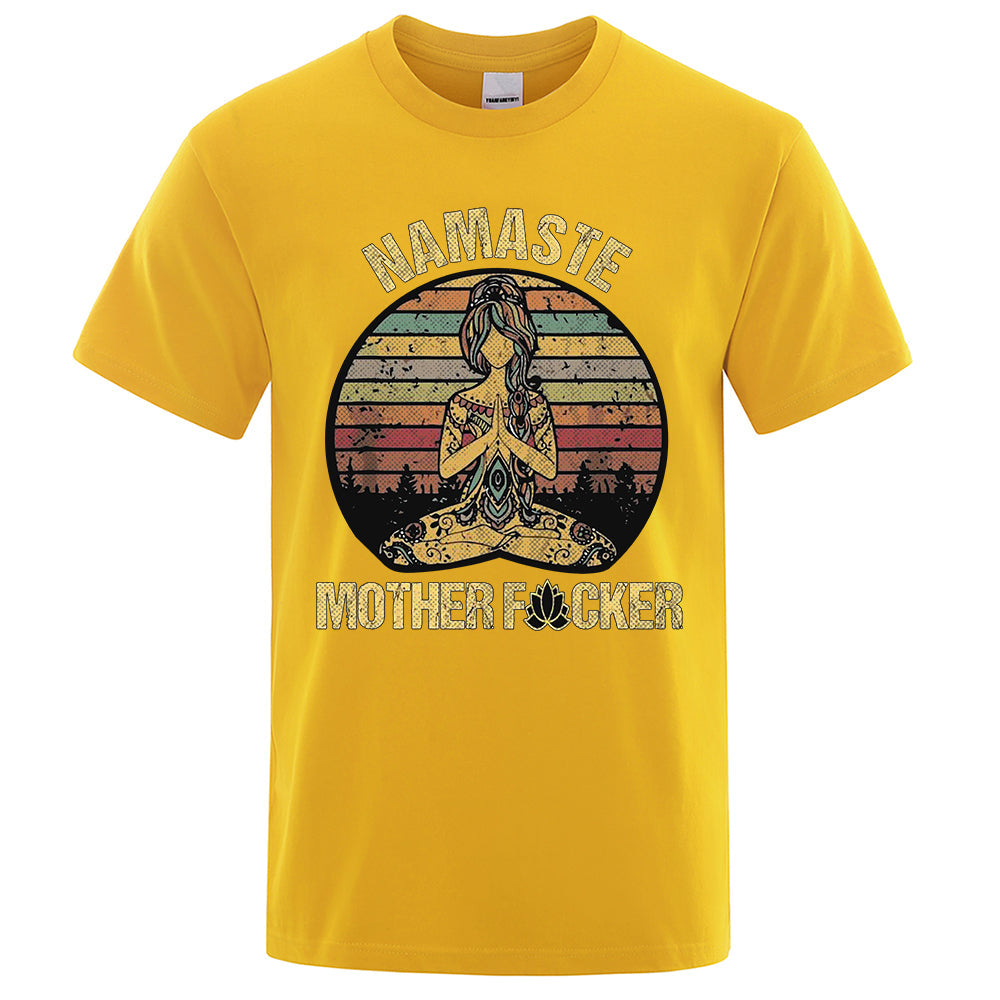 Vintage Namaste Cotton T-shirt Tee - Tophatter Daily Deals