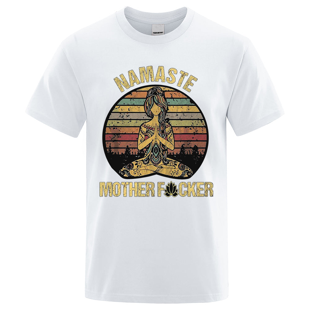 Vintage Namaste Cotton T-shirt Tee - Tophatter Daily Deals