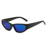 Vintage Shades Futuristic Eyewear Riding Eyeglasses Black Blue Mirror Sunglasses - Tophatter Daily Deals