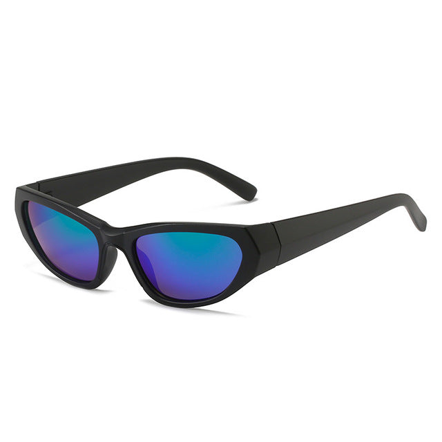 Vintage Shades Futuristic Eyewear Riding Eyeglasses Black Green Mirror Sunglasses - Tophatter Daily Deals