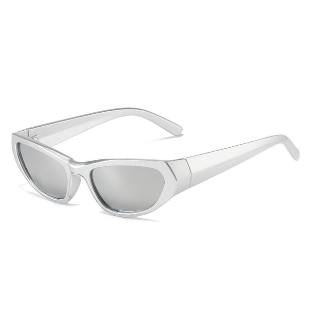 Vintage Shades Futuristic Eyewear Riding Eyeglasses Silver Silver Mirror Sunglasses - Tophatter Daily Deals
