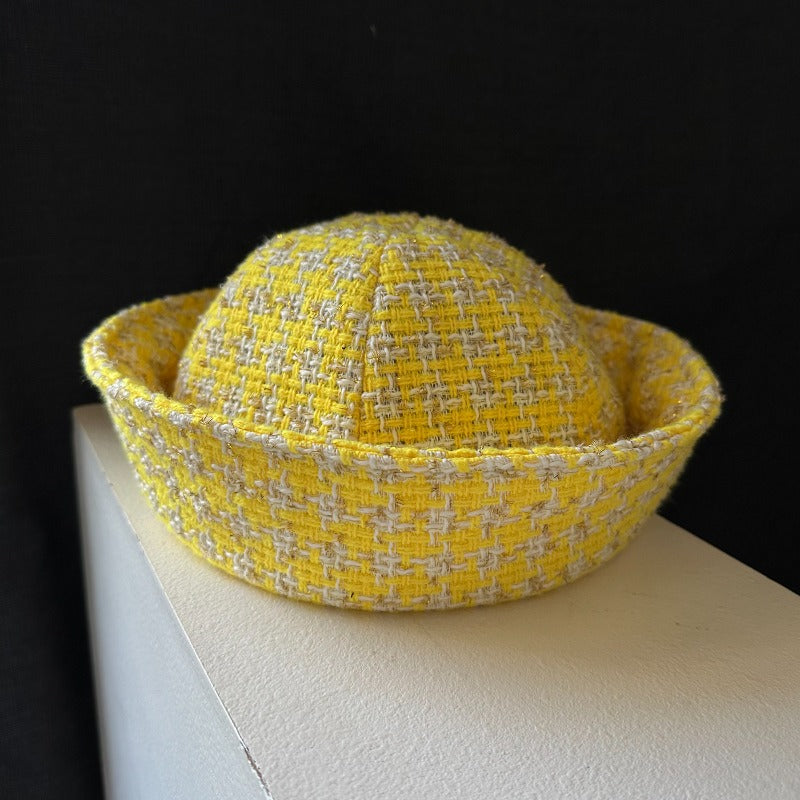 Vintage Tweed Berets Sailor Hat Yellow Cap - Tophatter Daily Deals