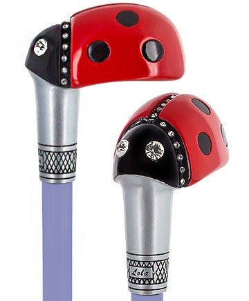 Lady Bug Lola Signature Carbon Fiber Walking Cane - 1 Violet Shaft Superlite Carbon Fiber Walking Canes - Tophatter Daily Deals