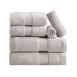 Cotton Terry Bath Towel Set - Cooper Collection 6 Piece Set Light Grey Bath - Tophatter Daily Deals