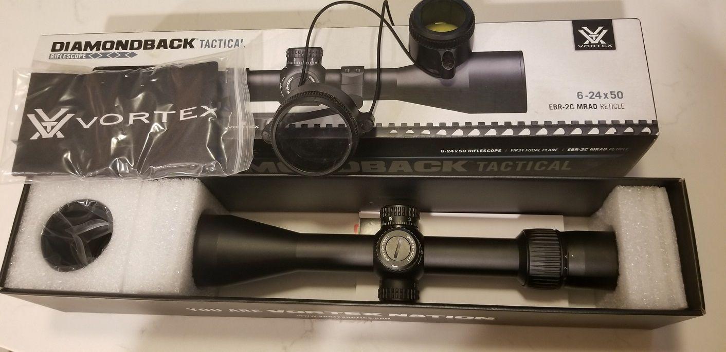 VORTEX DIAMONDBACK TACTICAL 6-24x50 FFP MRAD SCOPE - Tophatter's Army Deals OPTICS & SCOPES - Tophatter Daily Deals