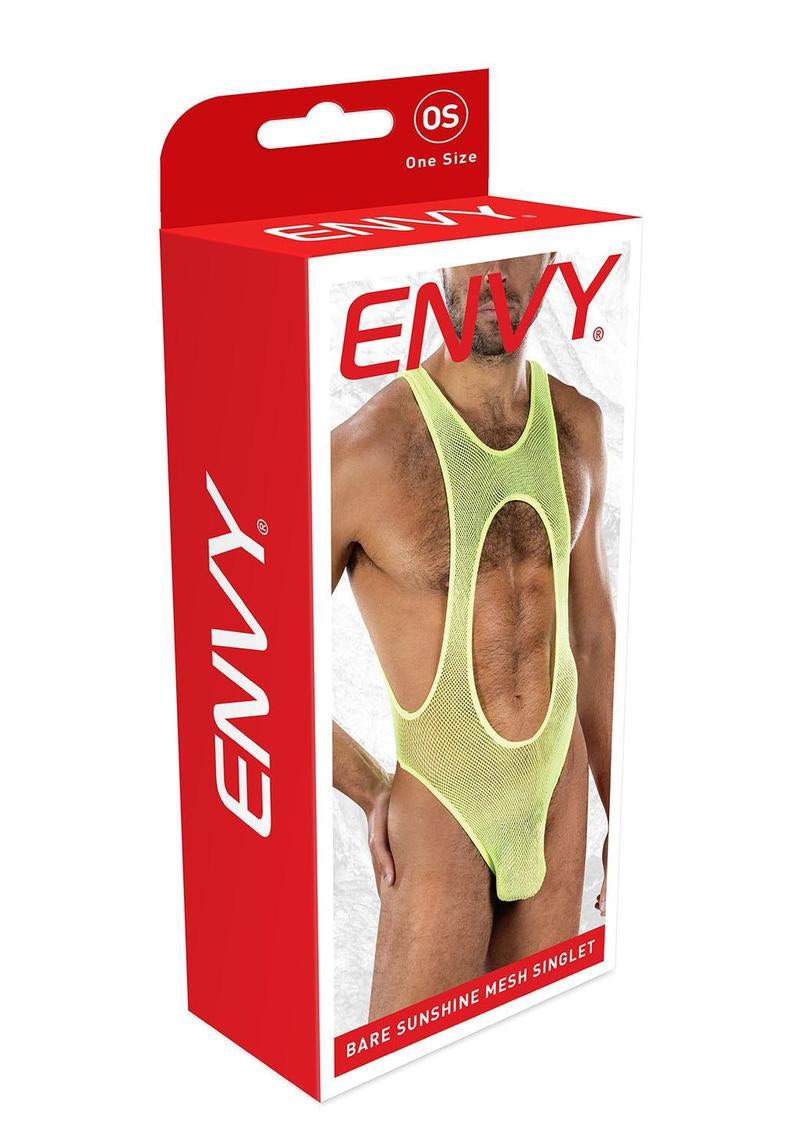 Envy Bare Sunshine Mesh Singlet (Yellow) – Mesh Singlet > Clothes > Mens Apparel - Tophatter Daily Deals