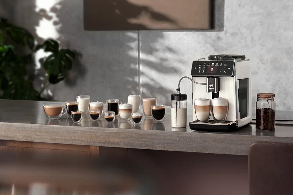 SAECO GRANAROMA SM6580 ESPRESSO MACHINE-WHITE - Tophatter's Army Deals EXPENSES - Tophatter Daily Deals