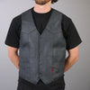 Hot Leathers Men's Heavyweight Leather Vest w/ Side Laces Leather Vest - Tophatter Daily Deals