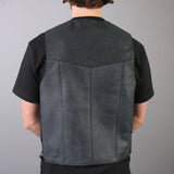Hot Leathers Men's Heavyweight Leather Vest w/ Side Laces Leather Vest - Tophatter Daily Deals