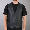Hot Leathers Men's Concealed Carry Leather Vest Leather Vest - Tophatter Daily Deals
