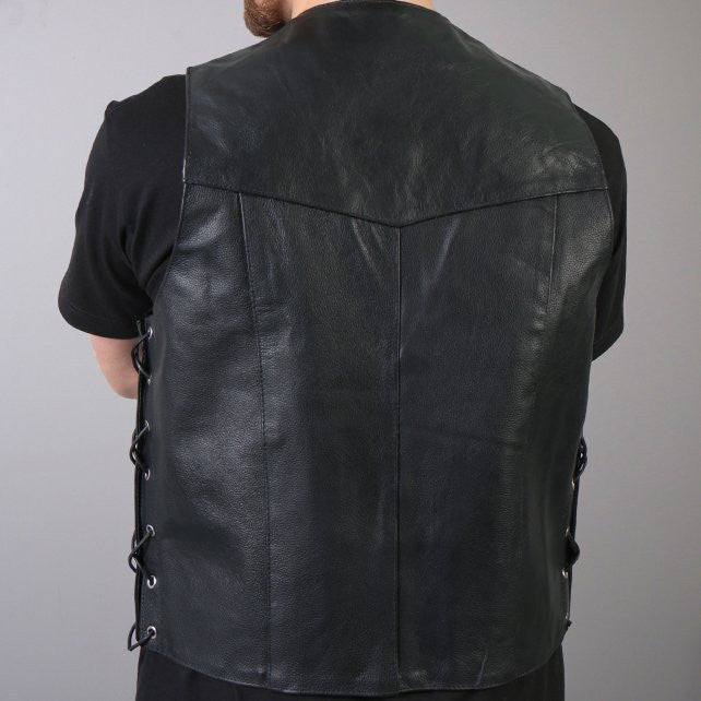 Hot Leathers Men's Concealed Carry Leather Vest Leather Vest - Tophatter Daily Deals