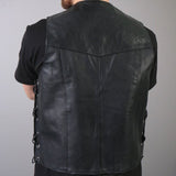 Hot Leathers Men's Concealed Carry Leather Vest Leather Vest - Tophatter Daily Deals