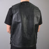Hot Leathers Men's Concealed Carry Leather Vest w/ Solid Back Leather Vest - Tophatter Daily Deals