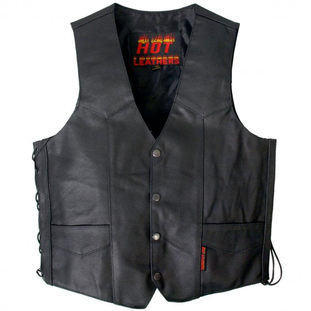 Hot Leathers Men's COWHIDE Leather Vest w/ Lace for Reg ver price! Leather Vest - Tophatter Daily Deals