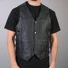 Hot Leathers Men's 10 Pocket COWHIDE Leather Vest for Reg ver price! Leather Vest - Tophatter Daily Deals