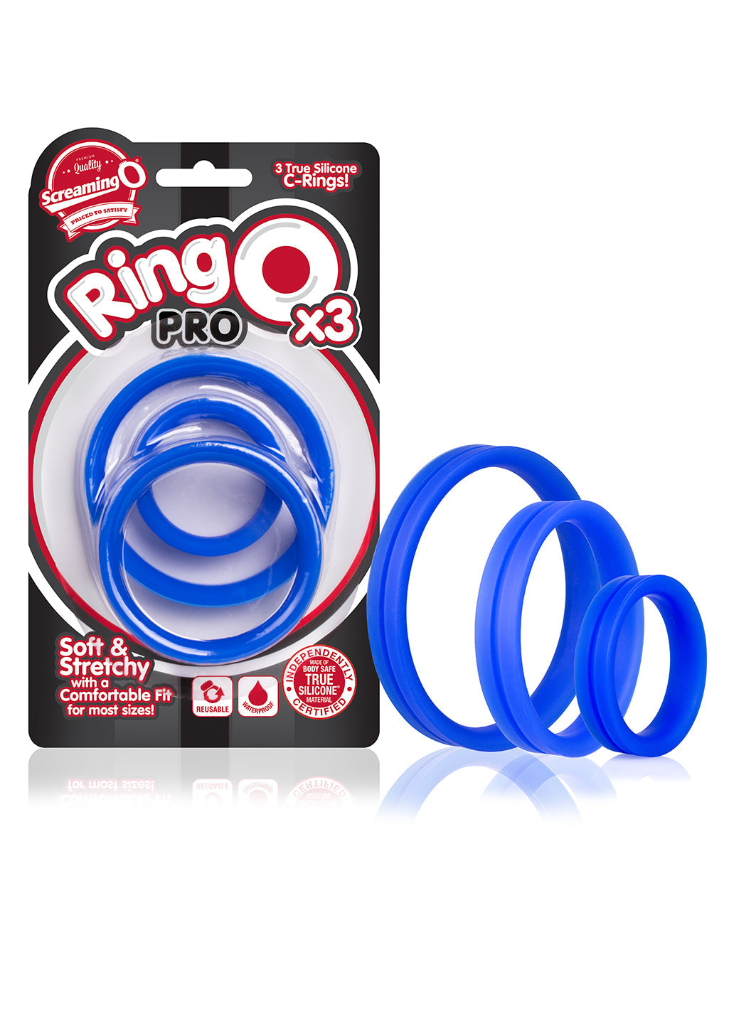 RingO Pro X3 – Durable True Silicone Cock Ring Set with Three Sizes > Cock Ring > Sets - Tophatter Daily Deals