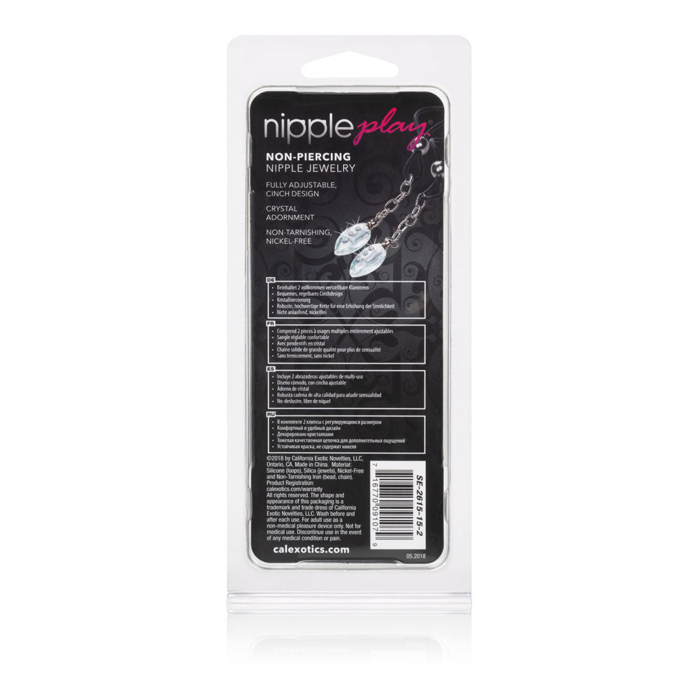 Nipple Play Non-Piercing Crystal Teardrop Adjustable Nipple Jewellery > Sex Toys > Nipple Clips - Tophatter Daily Deals