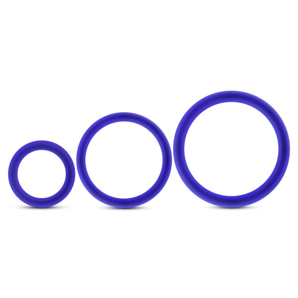 Performance Silicone Cock Ring 3 Pc Set Indigo for Stamina > Cock Ring > Sets - Tophatter Daily Deals