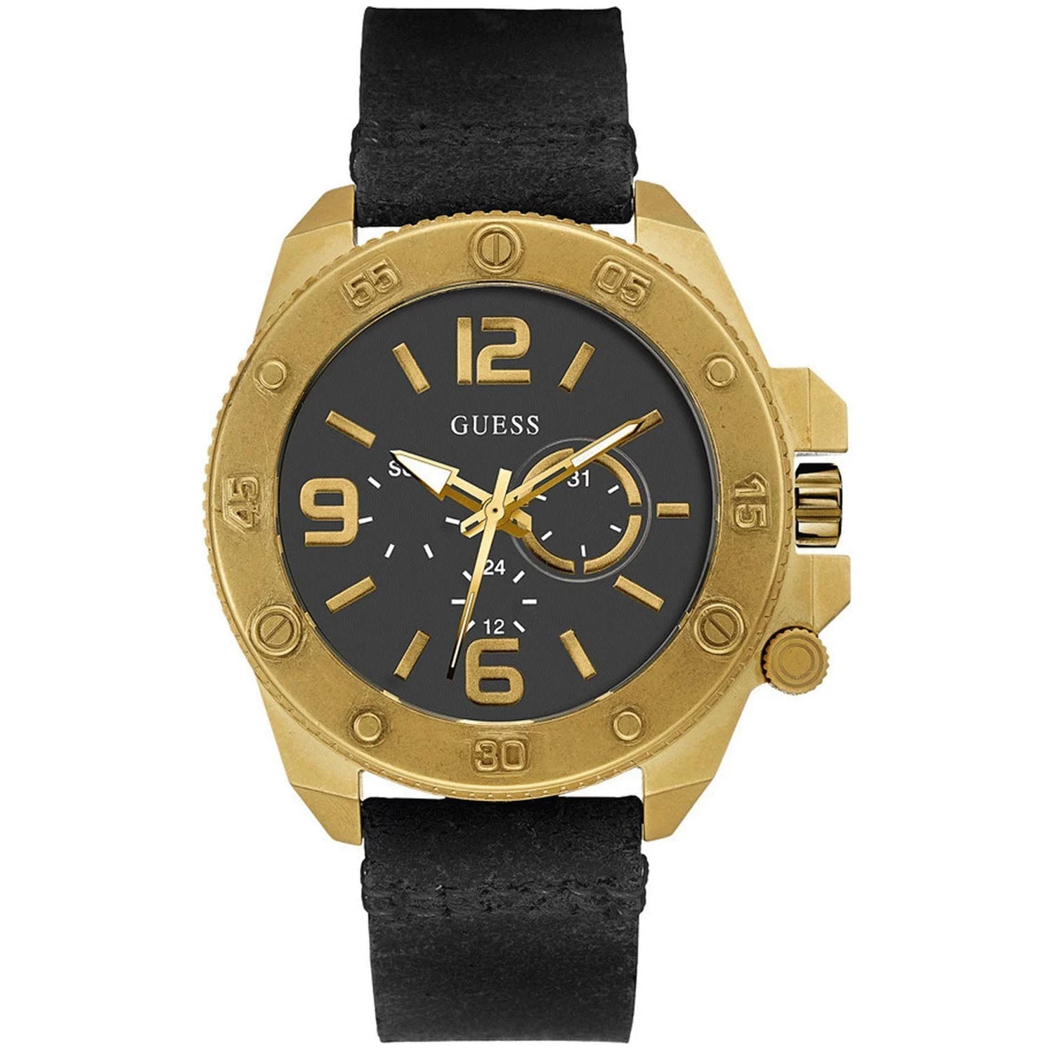 Guess Men's Viper Black Dial Watch - W0659G2 Black Watches - Tophatter Daily Deals