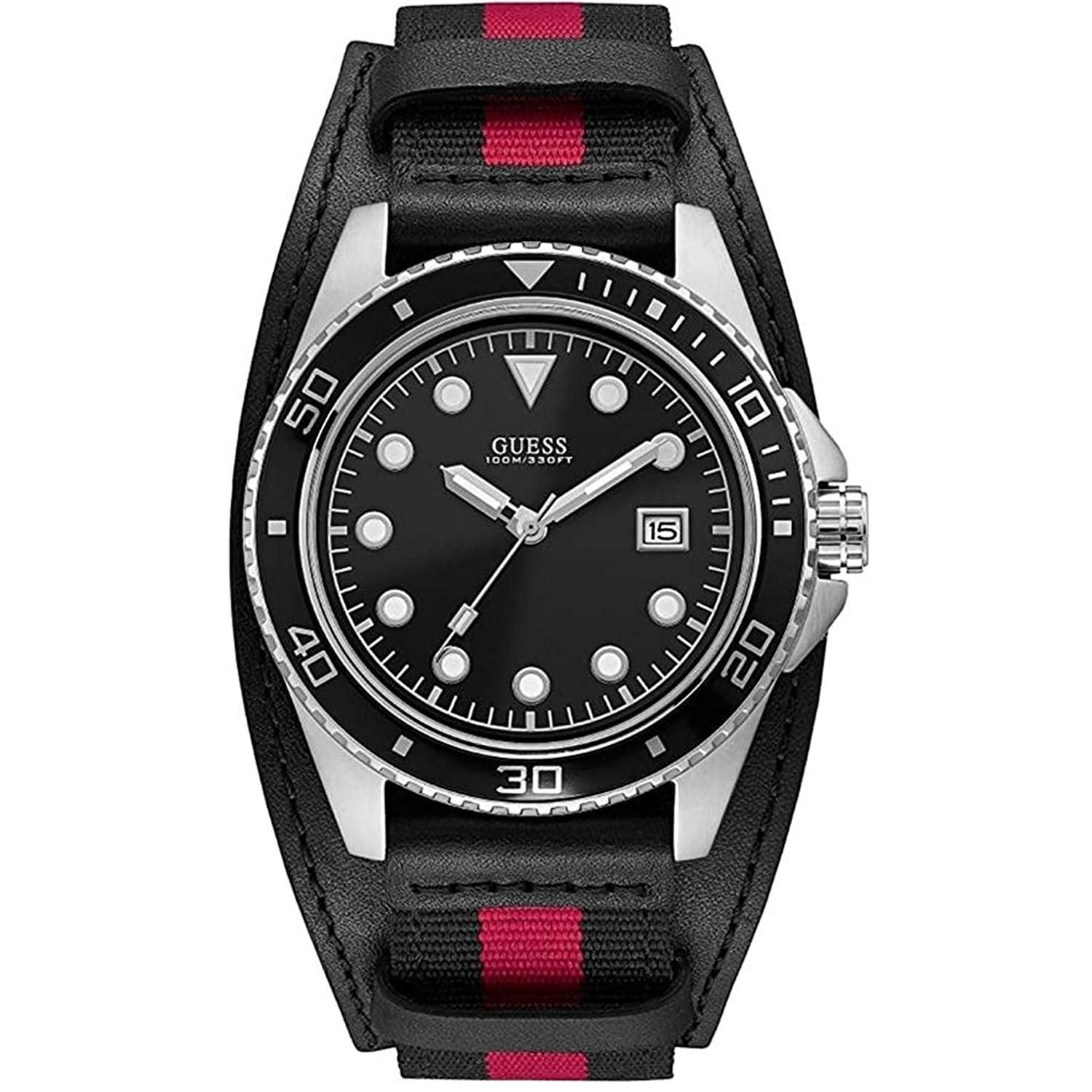 Guess Men's Classic Black Dial Watch - W1051G1 Black Watches - Tophatter Daily Deals