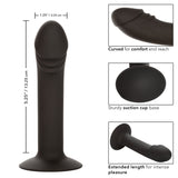 CalExotics Silicone Curved Anal Stud Black Smooth Silicone with Suction Cup Base 5 Inch > Anal Range > Butt Plugs - Tophatter Daily Deals