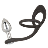 Star Fucker Mini Plug Black Silicone Dual Enhancer with Metal Probe and Sparkling Gem Base > Anal Range > Prostate Plugs - Tophatter Daily Deals