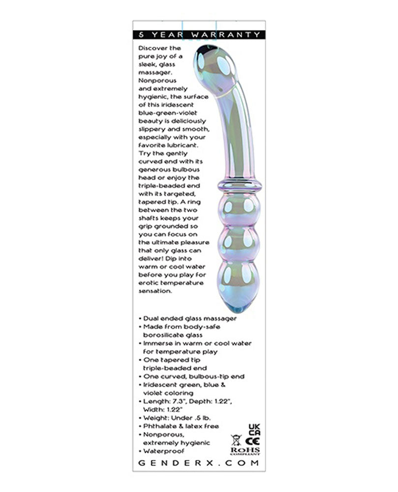 Gender X Lustrous Galaxy Wand – 18.5 cm Double-Ended Glass Massager > Glass > Dildos - Tophatter Daily Deals