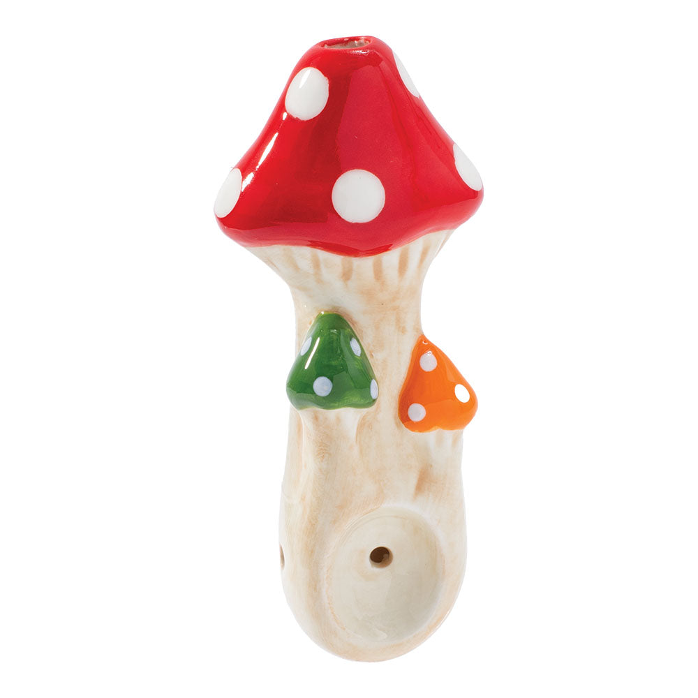 Wacky Bowlz Ceramic Hand Pipe | Patterned Mushroom Triple Spotted Hand Pipes - Tophatter Daily Deals