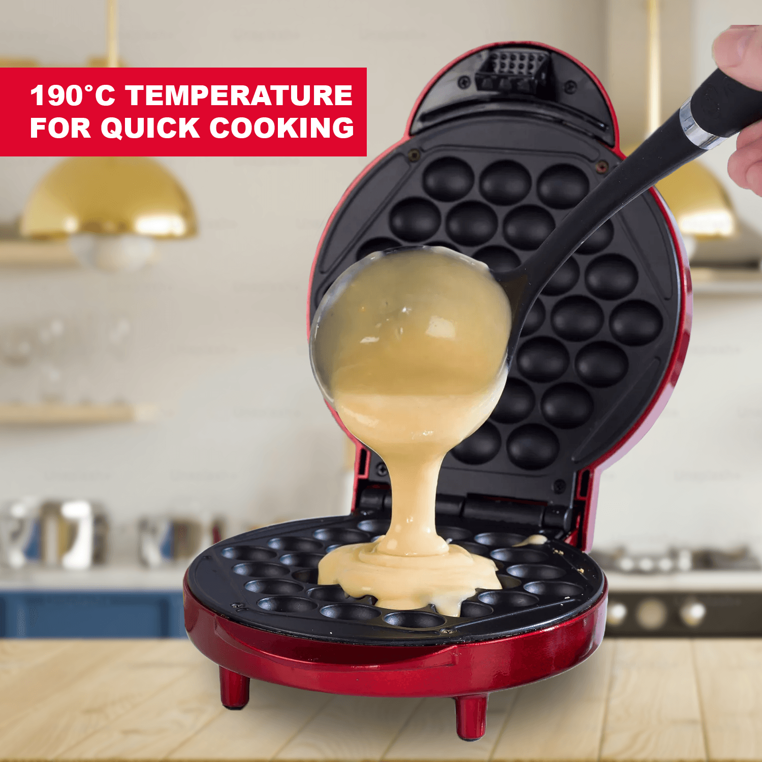 Waffle Maker Machine – Bubble & Heart Shaped Belgian Waffle Iron for Delicious Treats (1000W Non-Stick) Electronic - Tophatter Daily Deals