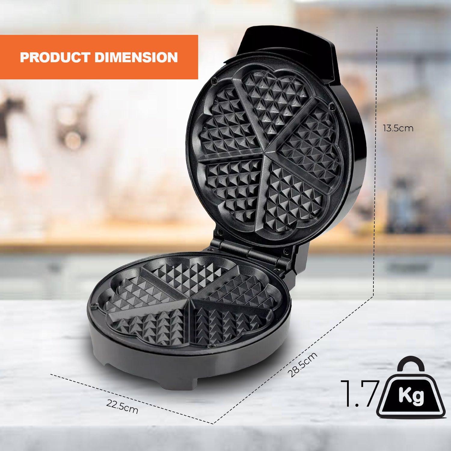 Waffle Maker Machine – Bubble & Heart Shaped Belgian Waffle Iron for Delicious Treats (1000W Non-Stick) Electronic - Tophatter Daily Deals