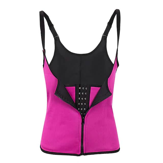 Waist Trainer Vest Body Shaper Sweat Waist Trainer Corset Magenta Fitness & Exercise - Tophatter Daily Deals