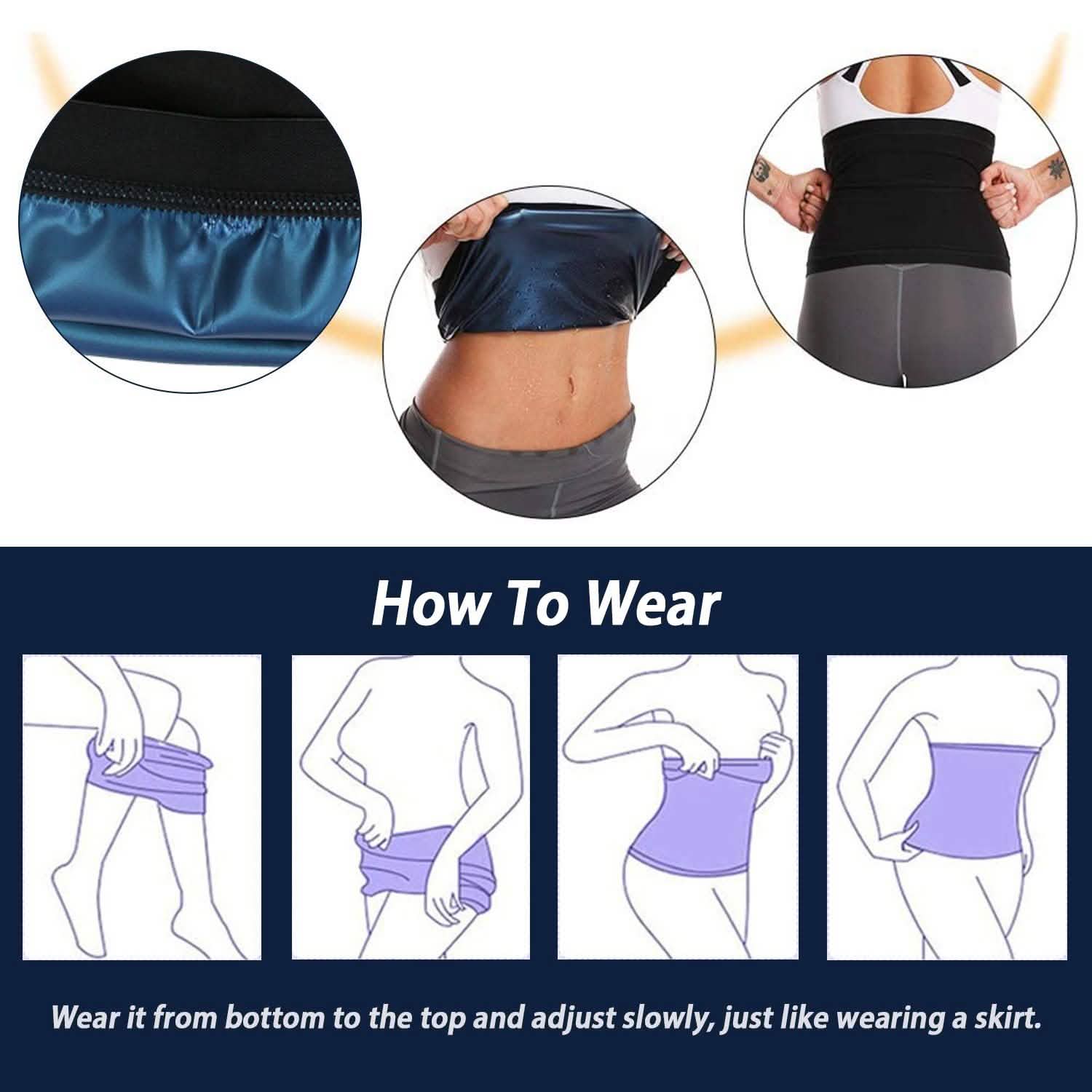 Waist Trimmer Women Sauna Sweat Wraps Waist Slimming Trainer Belt Fitness & Exercise - Tophatter Daily Deals