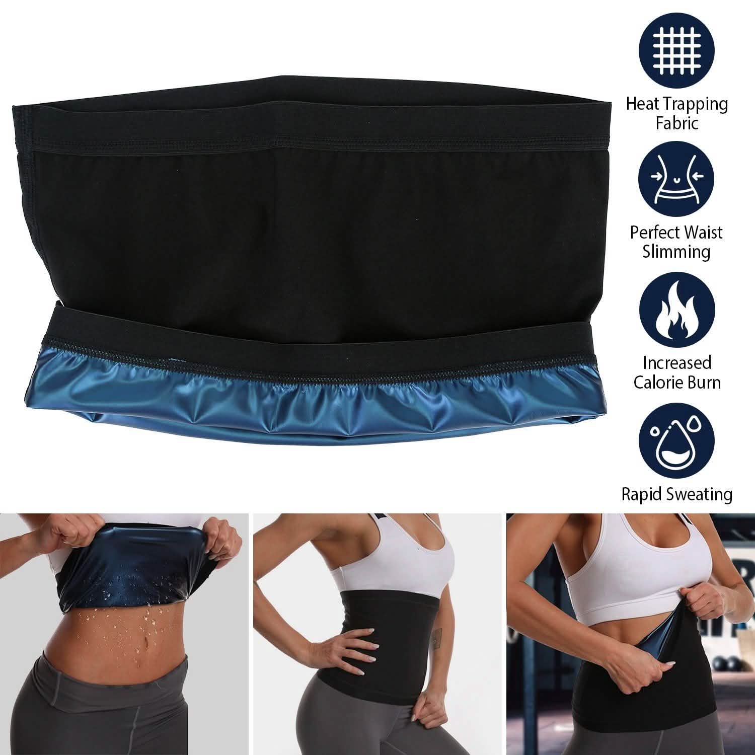 Waist Trimmer Women Sauna Sweat Wraps Waist Slimming Trainer Belt Fitness & Exercise - Tophatter Daily Deals