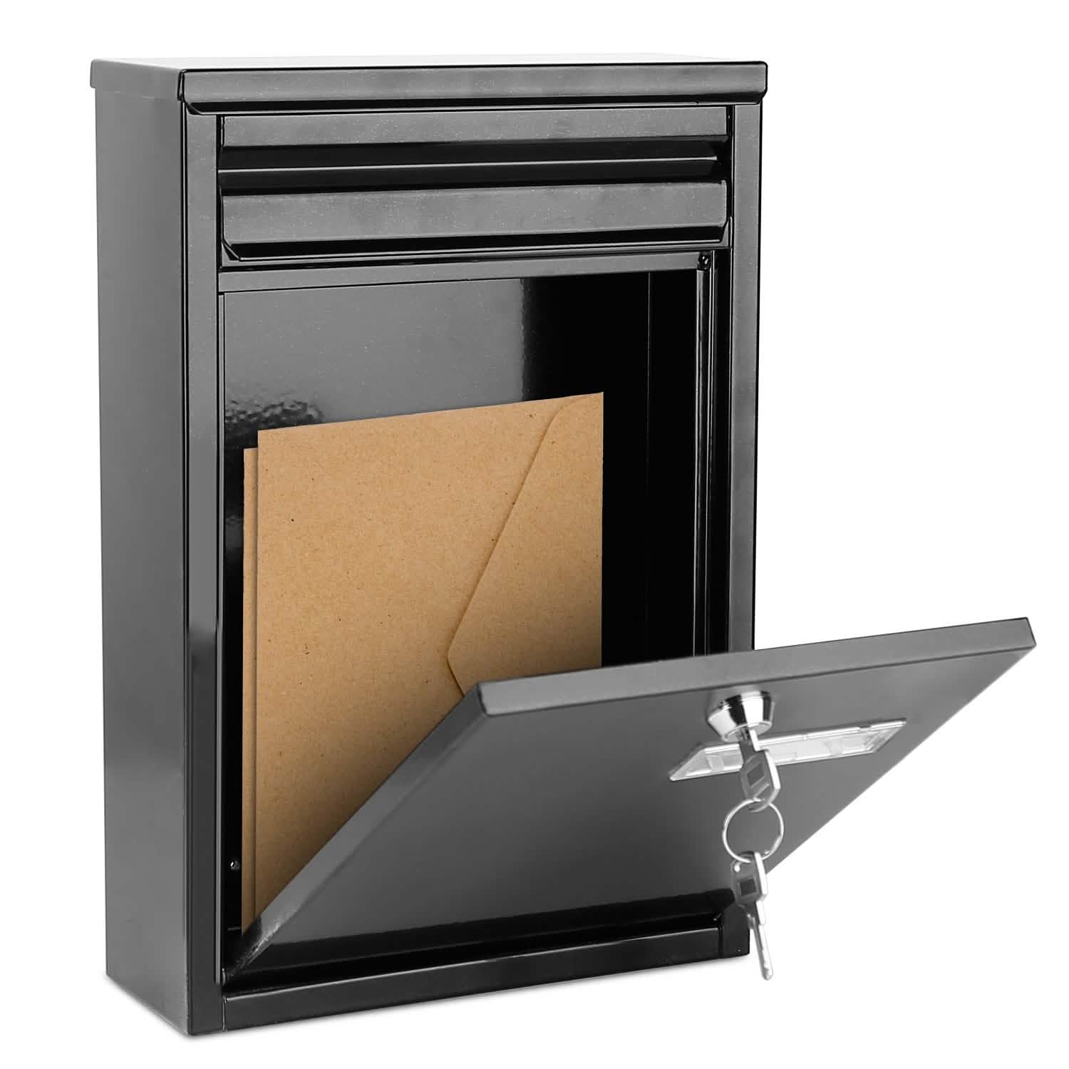 Wall Mount Mailbox Lockable Galvanized Iron Letter Post Box Home Improvement - Tophatter Daily Deals
