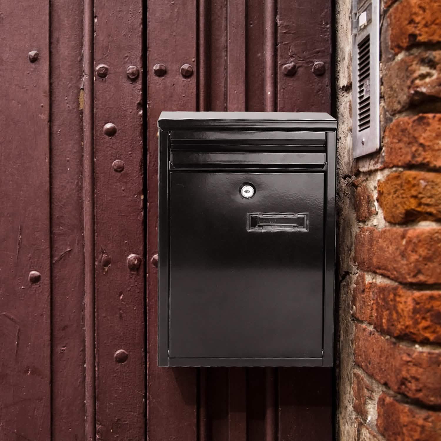Wall Mount Mailbox Lockable Galvanized Iron Letter Post Box Home Improvement - Tophatter Daily Deals