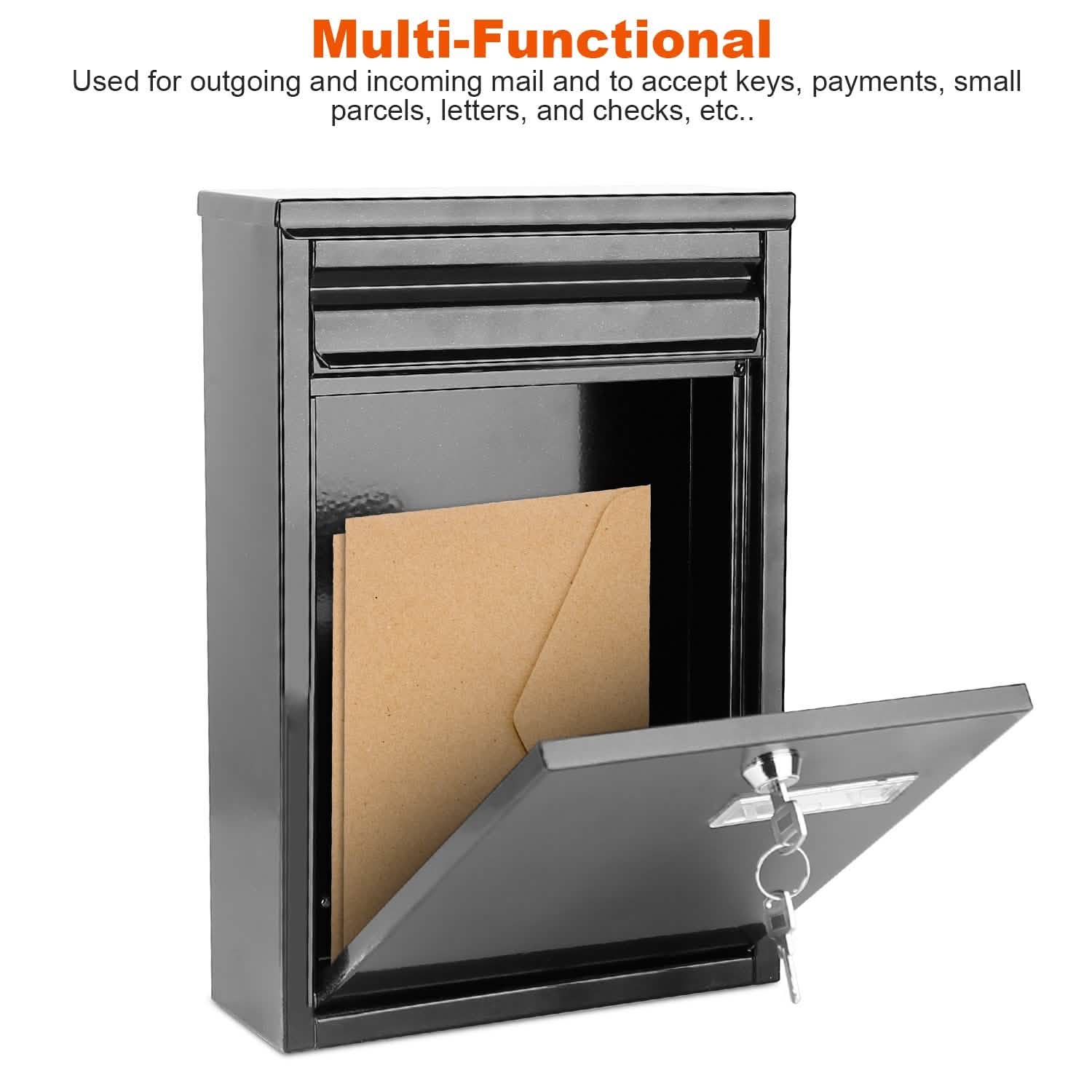 Wall Mount Mailbox Lockable Galvanized Iron Letter Post Box Home Improvement - Tophatter Daily Deals
