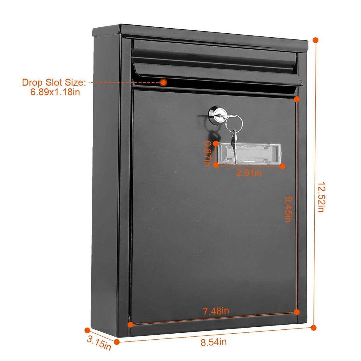Wall Mount Mailbox Lockable Galvanized Iron Letter Post Box Home Improvement - Tophatter Daily Deals