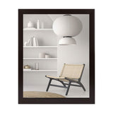 Wall Mount Mirror Wood-Like Frame Rectangle Modern Hanging Mirror Black Furniture & Decor - Tophatter Daily Deals