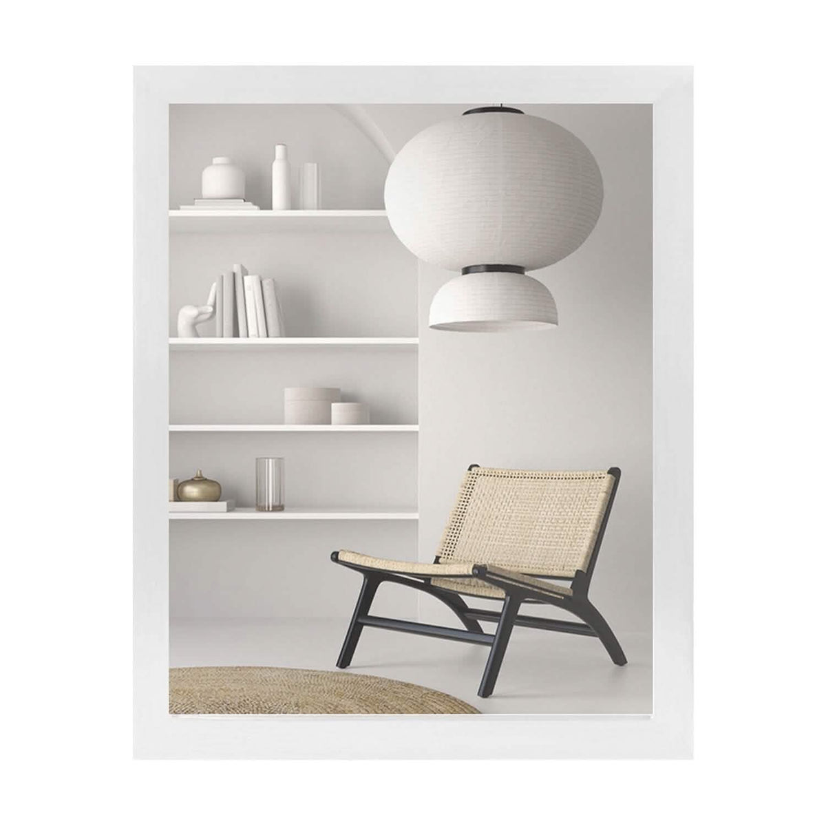 Wall Mount Mirror Wood-Like Frame Rectangle Modern Hanging Mirror White Furniture & Decor - Tophatter Daily Deals