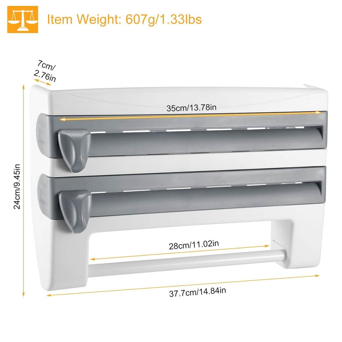 Wall Mounted Kitchen Roll Dispenser with Cutter Kitchen Storage - Tophatter Daily Deals