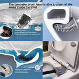 Wall Mounted Silicone Bathroom Brush and Holder Set Bath - Tophatter Daily Deals