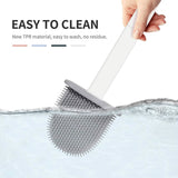 Wall Mounted Silicone Bathroom Brush and Holder Set Bath - Tophatter Daily Deals