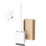 Wall Mounted Silicone Bathroom Brush and Holder Set White Bath - Tophatter Daily Deals