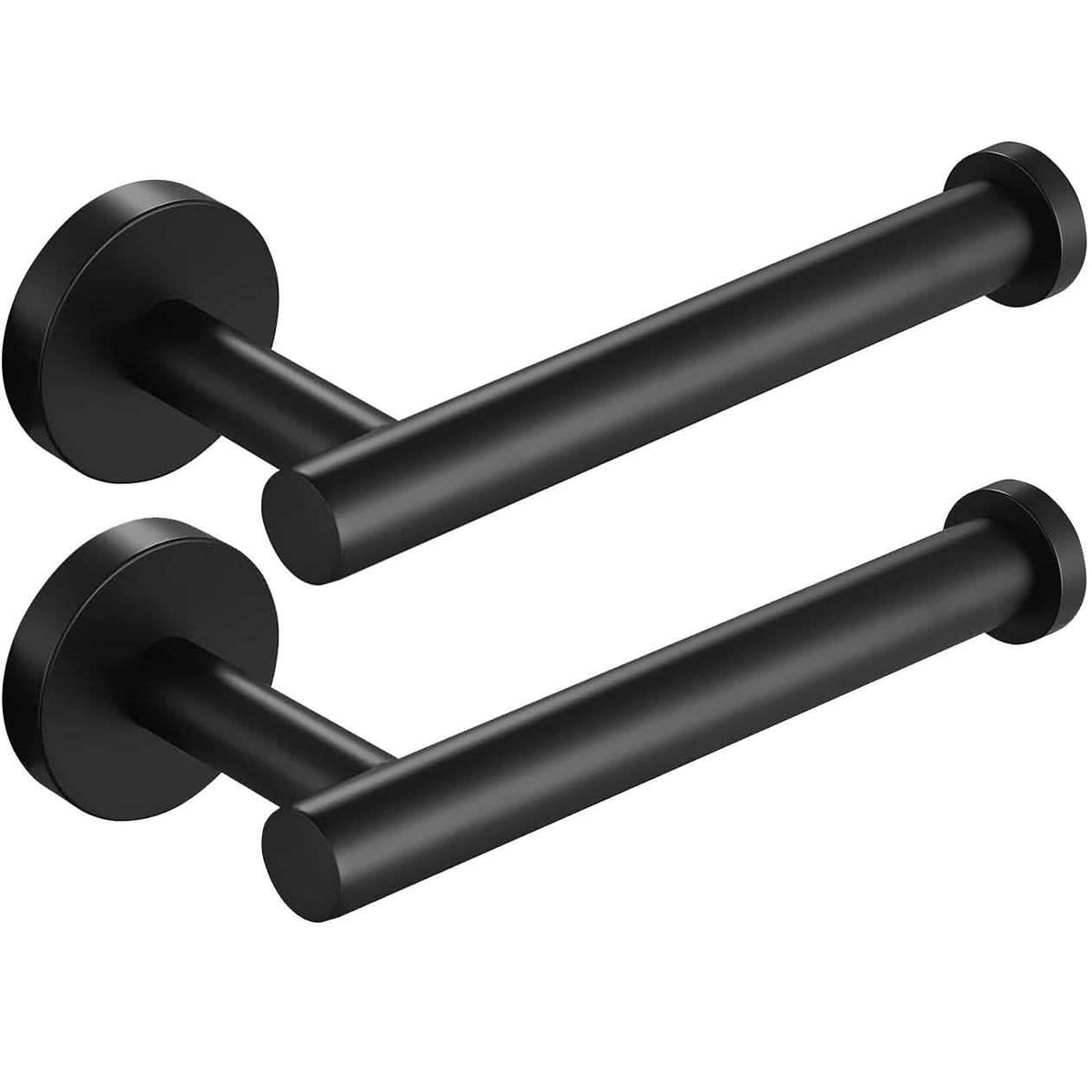 Wall Mounted Toilet Paper Holder Black 2-Piece Bath - Tophatter Daily Deals