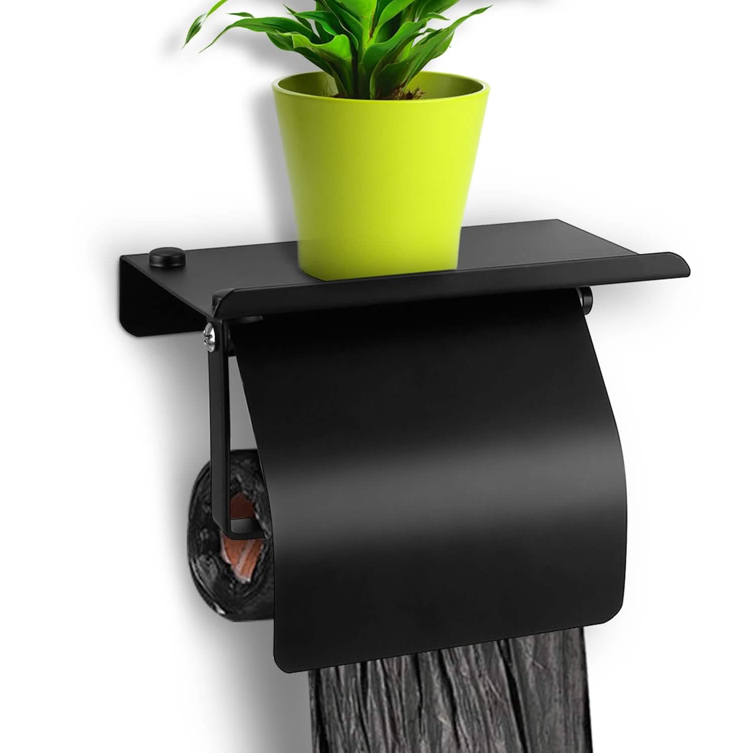 Wall Mounted Toilet Paper Holder with Phone Storage Rack Bath - Tophatter Daily Deals