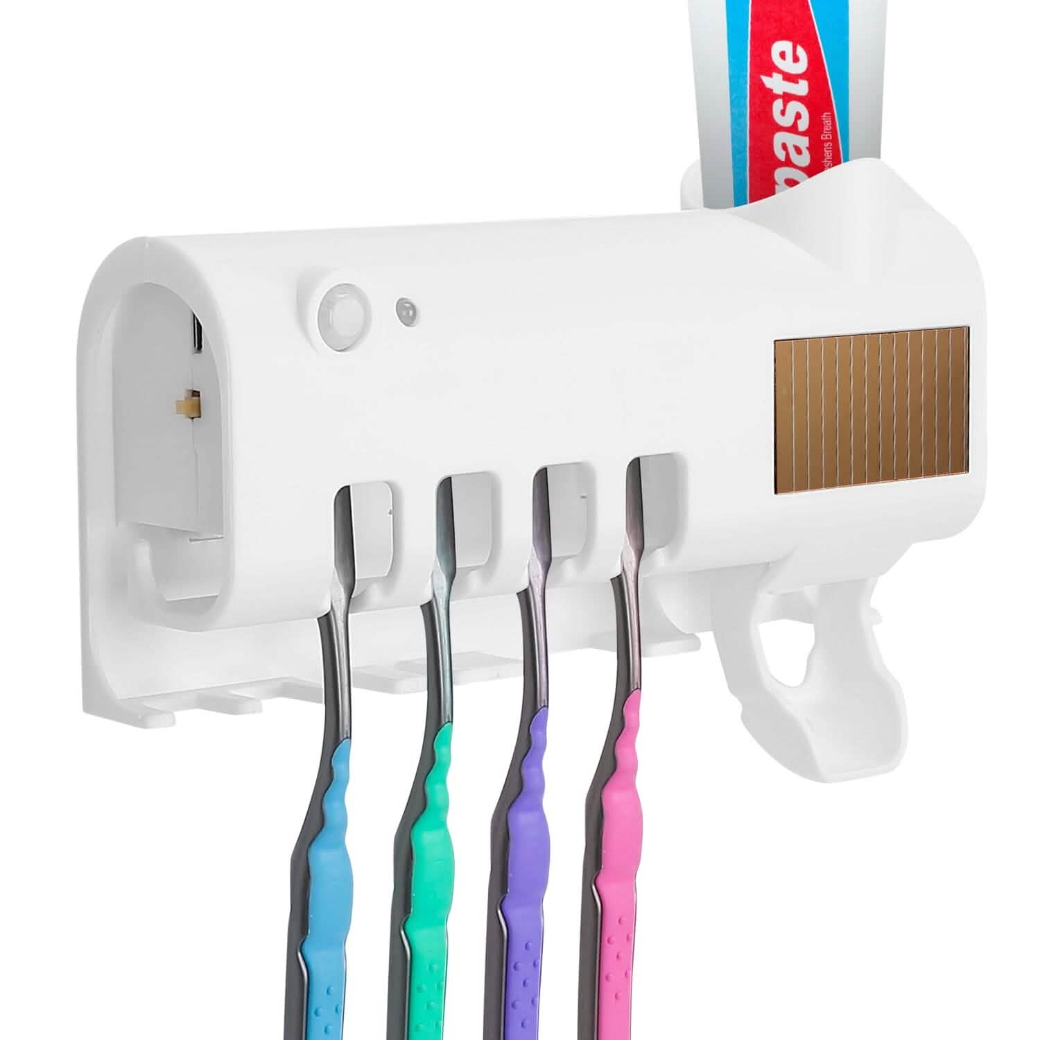 Wall Mounted Toothbrush Sanitizer Holder IR Induction UV Sanitization Rack Bath - Tophatter Daily Deals
