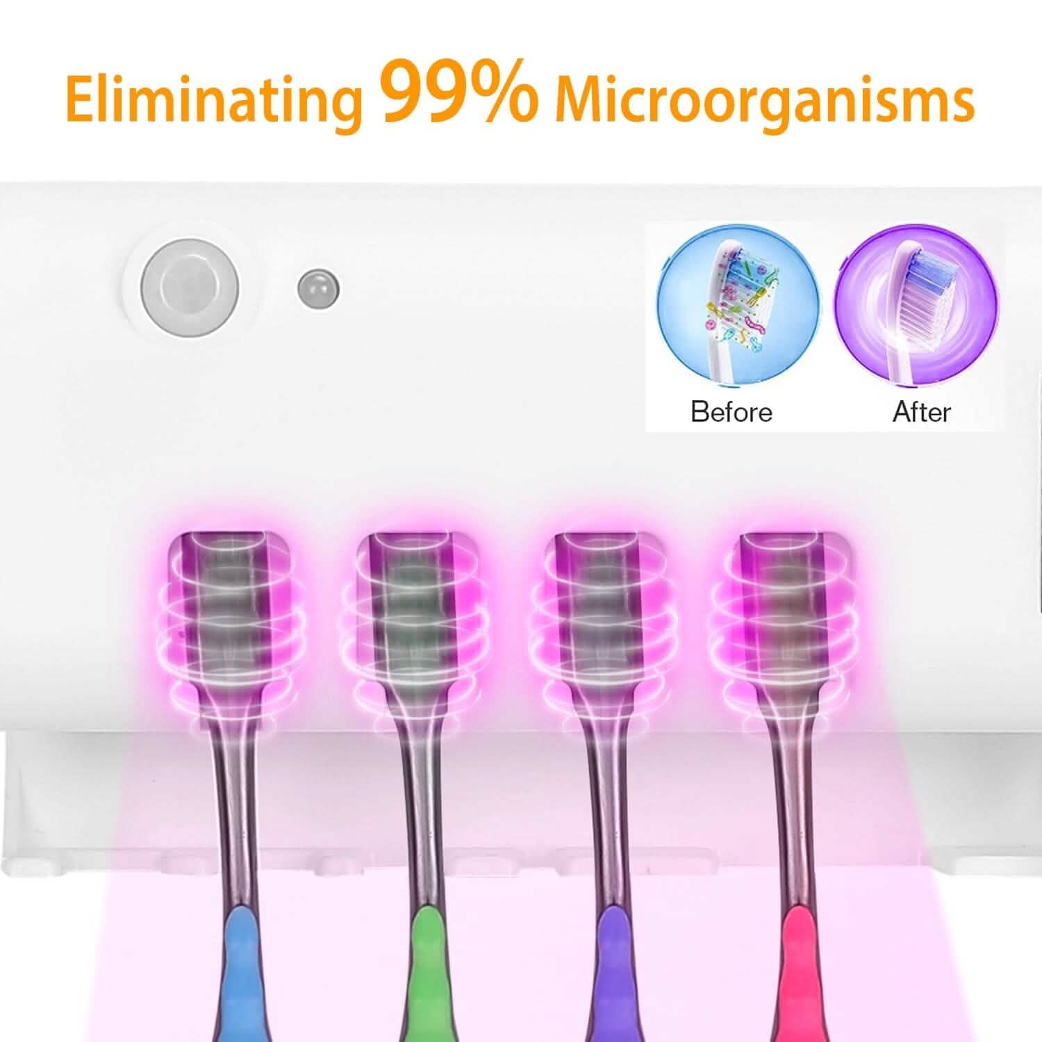 Wall Mounted Toothbrush Sanitizer Holder IR Induction UV Sanitization Rack Bath - Tophatter Daily Deals